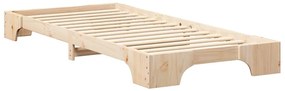 vidaXL Κρεβάτι δαπέδου με αποθήκευση Καφέ 80 x 210 cm ξύλο
