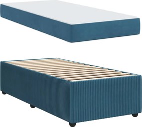 vidaXL Σκελετός Κρεβατιού με στρώμα Μπλε 80 x 200 cm ύφασμα