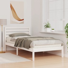 vidaXL Σκελετός Κρεβατιού Λευκό 75 x 190 cm Μασίφ ξύλο πεύκου