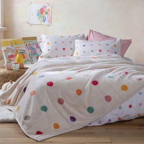 Κουβέρτα Βελουτέ Μονή (160x220) Nef-Nef Homeware Junior Dots Ecru