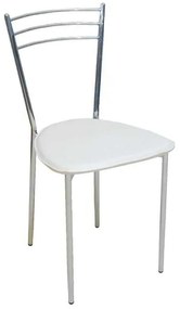 Καρέκλα Valetta Χρώμιο/PVC Εκρού Συσκ.6τμχ 40x47x81cm