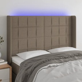 ΚΕΦΑΛΑΡΙ ΚΡΕΒΑΤΙΟΥ LED TAUPE 147X16X118/128 ΕΚ. ΥΦΑΣΜΑΤΙΝΟ 3124050