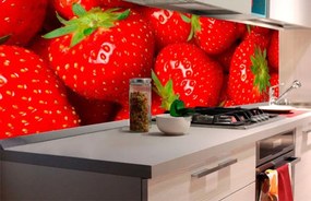 Αυτοκόλλητη φωτοταπετσαρία για φρέσκες φράουλες κουζίνας - 260x60