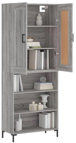vidaXL Ντουλάπι Γκρι Sonoma 69,5 x 34 x 180 εκ. Επεξεργασμένο Ξύλο