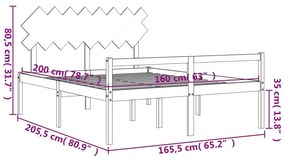 ΠΛΑΙΣΙΟ ΚΡΕΒΑΤΙΟΥ ΜΕ ΚΕΦΑΛΑΡΙ ΛΕΥΚΟ 160X200 ΕΚ. ΜΑΣΙΦ ΞΥΛΟ 3195557