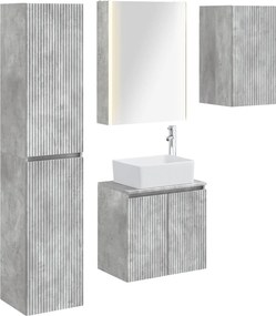 vidaXL Σετ Ντουλαπιών Μπάνιου 5 pcs Γκρι Σκυροδέματος