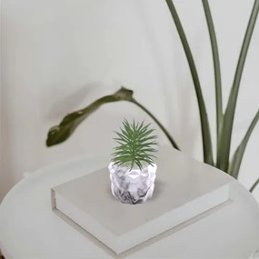 Τεχνητό Φυτό σε Μοντέρνο Κεραμικό Γκρι Γλαστράκι 7x13cm