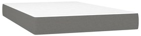 vidaXL Κρεβάτι Boxspring με Στρώμα &amp; LED Σκ.Γκρι 120x200 εκ Υφασμάτινο