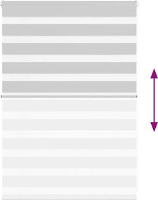 vidaXL Ζέβρα τυφλή Ανοιχτό Γκρι Πλάτος υφάσματος 95,9 εκ. Πολυεστέρας