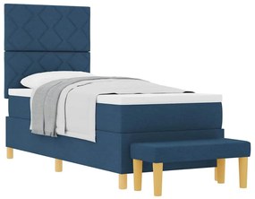 vidaXL Κρεβάτι με ελατήρια με στρώμα Μπλε 80 x 200 cm ύφασμα