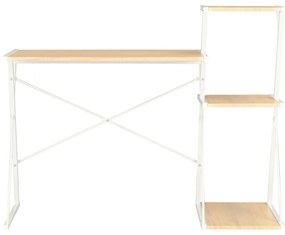 vidaXL Γραφείο με Ράφια Λευκό / Χρώμα Δρυός 116 x 50 x 93 εκ.