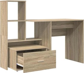 vidaXL Γραφείο Δρύς Sonoma 131,5 x 50 x 106,5 εκ. Επεξεργασμένο ξύλο
