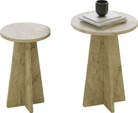 Coffee Table Set Mushroom 2 Travertine