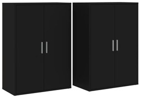 vidaXL Βοηθητικά Ντουλάπια 2 τεμ. Μαύρη 60 x 31 x 84 εκ. Επεξεργ. Ξύλο