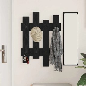 vidaXL Τοίχου Κρεμάστρα Μαύρη δρυς 60 x 3 x 82 εκ. Επεξεργασμένο ξύλο