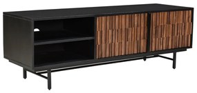 JENGA TV STAND 2ΠΟΡΤΕΣ ΜΑΥΡΟ ΚΑΡΥΔΙ 150x40xH50cm - 05-0615