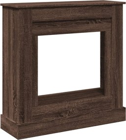 vidaXL Πλαίσιο Τζακιού Καφέ Δρυς 90x30x90 εκ. από Επεξ. Ξύλο