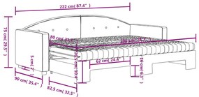 Καναπές Κρεβάτι Συρόμενος Μπλε 80x200 εκ. Βελούδινος Στρώματα - Μπλε