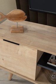Έπιπλο Τηλεόρασης Sapphire Δρυς / Ανθρακί PRACLEU 160x35x18