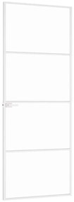vidaXL Εσωτερική Πόρτα Λευκή 76x201,5 εκ. Ψημένο Γυαλί&Λεπτό Αλουμίνιο
