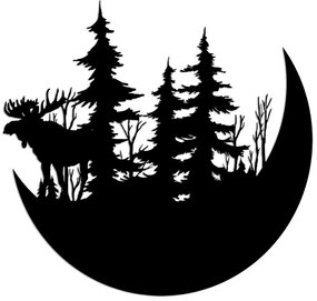 Διακοσμητικό Τοίχου The Wild Nature 891TNL3251 70x65cm Black Wallity Μέταλλο