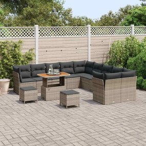 vidaXL Σετ Καναπέ Κήπου 13 pcs Γκρι συνθετικό ρατάν