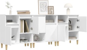 vidaXL Ντουλάπια 3 τεμ. Λευκό 60x35x70 εκ. Επεξεργασμένο Ξύλο