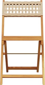 vidaXL Σετ Επίπλων Bistro 3 τεμ. Μπεζ Ρατάν/Μασίφ Ξύλο