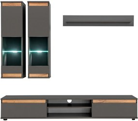 Σύνθετο σαλονιού Musa-Ανθρακί