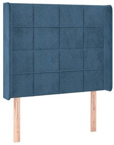 Κεφαλάρι με Πτερύγια Σκούρο Μπλε 83x16x118/128 εκ. Βελούδινο 3119614