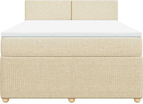 vidaXL Κρεβάτι Boxspring με Στρώμα Κρεμ 160x200 εκ. Υφασμάτινο