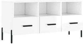 vidaXL Έπιπλο Τηλεόρασης Γυαλ. Λευκό 102x36x50 εκ. Επεξεργασμένο Ξύλο