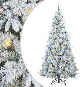 vidaXL Τεχνητό Χριστουγεννιάτικο Δέντρο με Άξονα με βάση Λευκό 210 cm