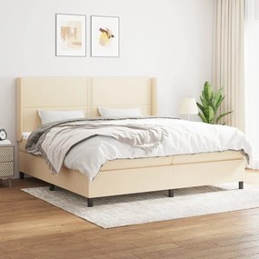 ΚΡΕΒΑΤΙ BOXSPRING ΜΕ ΣΤΡΩΜΑ ΚΡΕΜ 200X200 ΕΚ. ΥΦΑΣΜΑΤΙΝΟ 3131382