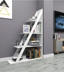 Stewehome Βιβλιοθήκη με 4 ράφια μοντέρνου σχεδιασμού (Λευκό) 100x29x151 cm