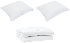 vidaXL Πάπλωμα με μαξιλάρι 3 pcs Λευκό 260 x 220 εκ. Μικροΐνες