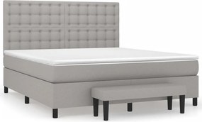 vidaXL Κρεβάτι Boxspring με Στρώμα Αν. Πράσινο 160x200εκ Υφασμάτινο