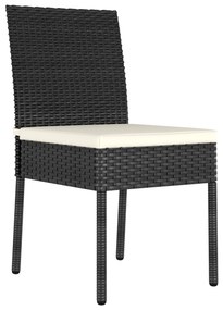 vidaXL Σετ 9 Τεμαχίων DINING Κήπου  Μαύρο Πολυρατάν