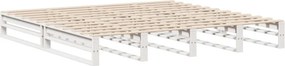 vidaXL Κρεβάτι Βιβλιοθήκη Χωρίς Στρώμα Λευκό 180x200 εκ Μασίφ Ξύλο