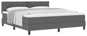 vidaXL Κρεβάτι box spring με στρώμα Σκούρο Γκρι 180 x 200 cm ύφασμα