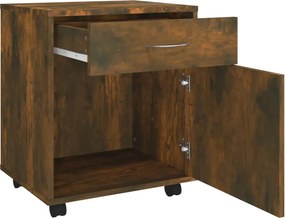 vidaXL Ντουλάπι Με Ροδάκια Καπνιστή Δρυς 45x38x54 εκ. Επεξεργ. Ξύλο