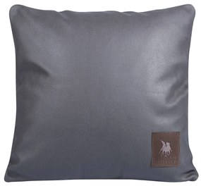 Διακοσμητικό Μαξιλάρι Polyester Leather Like Διθέσιος 42x42εκ. Premium 3927 Γκρι Greenwich Polo Club