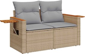 vidaXL Σετ Καναπέ Κήπου 11 pcs Μπεζ συνθετικό ρατάν
