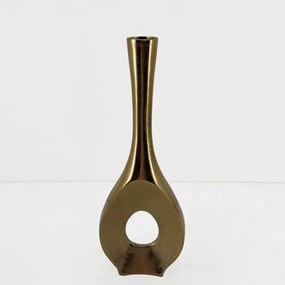Βάζο Adel 029052 17x5x46cm Gold Αλουμίνιο