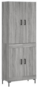 vidaXL Ντουλάπι Γκρι Sonoma 69,5 x 34 x 180 εκ. Επεξεργασμένο Ξύλο