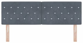 vidaXL Βελούδινο Κεφαλάρι Argyle Σκούρο Γκρι 140 cm Βελούδο