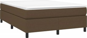 vidaXL Κρεβάτι Boxspring με Στρώμα Σκούρο Καφέ 140x200 εκ Υφασμάτινο