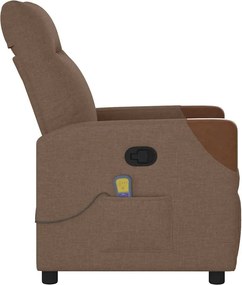 vidaXL Πολυθρόνα Μασάζ Ανακλινόμενη Καφέ Υφασμάτινη