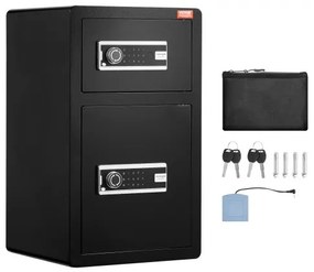 VEVOR Double Door 4.5 cu.ft Safe Box with Key Lock Password Fireproof Bag Black