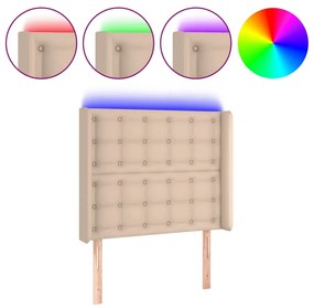 Κεφαλάρι Κρεβατιού LED Καπουτσίνο 83x16x118/128 εκ 3124125